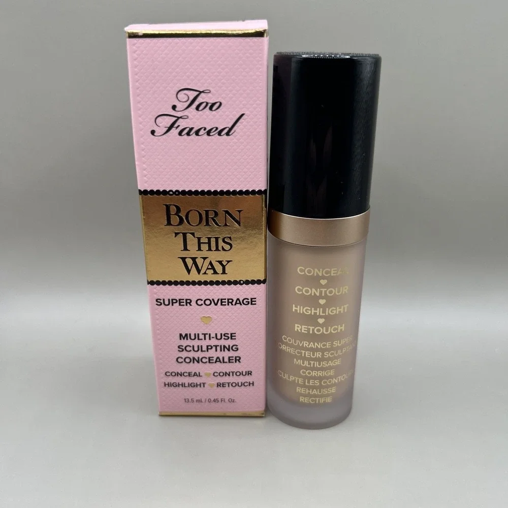 Too Faced Born This Way Super Coverage Multi Use Concealer Light Beige .45oz NEW